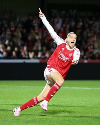 Borehamwood, England, October 07 2025: Alessia Russo (23 Arsenal) celebrates after opening the scoring during the UEFA Womens Champions League game between Arsenal and OL Lyonnes at Mangata Developments Stadium Meadow Park in Borehamwood, England. (Photo by Jay Patel Sports Press Photo SPP) Copyright: xJayxPatel SportsxPressxPhoto SPPx Sportspressphoto_SPR39796
