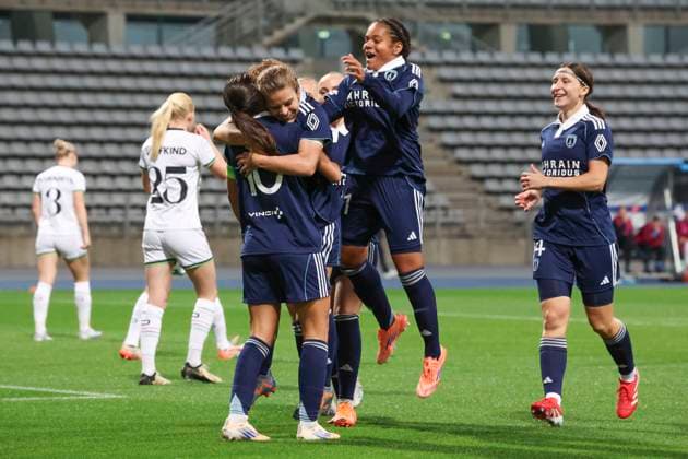 FOOTBALL FEMININ : Paris FC Vs Leuven - Ligue des Champions - 07 10 2025 Joie - But de Daphne Corboz (Paris FC) ParisFrance  Copyright: xMichtofx