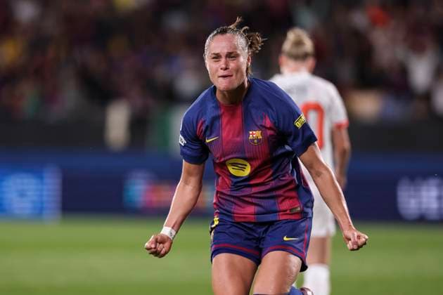 October 7, 2025, Sant Joan Despi, Barcelona, Spain: Ewa Barbara Pajor of FC Barcelona, Barca celebrates a goal during the UEFA WomenÃ¢â‚¬â ¢s Champions League 2025 26 League Phase MD1, football match played between FC Barcelona and FC Bayern Munchen at Johan Cruyff Stadium on October 07, 2025 in Sant Joan Despi, Spain. Sant Joan Despi Spain - ZUMAa181 20251007_zaa_a181_066 Copyright: xJavierxBorregox