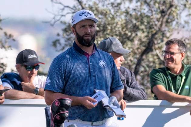 October 8, 2025, Madrid, Madrid, Spain: JON RAHM during the exhibition matchday of the Acciona Open de EspaoÂ±a presented by Madrid, held at the Club de Campo Villa de Madrid on October 8, 2025, in Madrid, Spain. Madrid Spain - ZUMAc312 20251008_zsp_c312_050 Copyright: xOscarxManuelxSanchezx