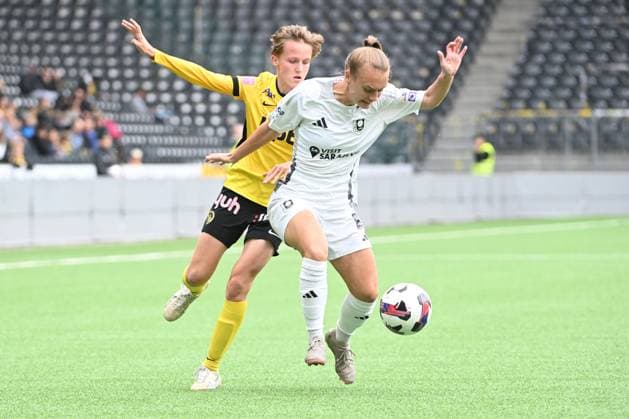 08 10 2025, Bern, Stadion Wankdorf, Women s Europa Cup: BSC Young Boys Frauen - SFK 2000 Sarajevo, Bianca Dysli of Young Boys gegen Andrea Gavric of Sarajevo. Bern Stadion Wankdorf Bern Switzerland Copyright: xJustPictures.ch ManuelxWinterbergerx jp-de-MaWi-MWI_3813