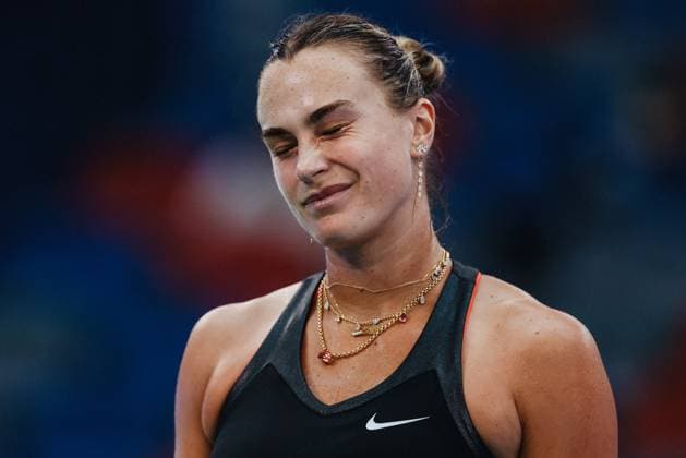 WUHAN, CHINA - OCTOBER 08: Aryna Sabalenka of Belarus returns a shot in the Women s Singles Round of 32 match against Rebecca Sramkova of Slovakia on day 5 of 2025 Wuhan Open at Optics Valley International Tennis Center on October 8, 2025 in Wuhan, Hubei Province of China.  Copyright: xVCGx 111595901403