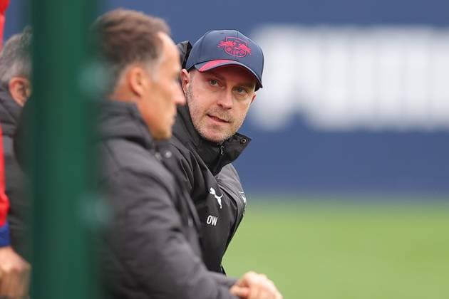 RB Leipzig - Dukla Prag Testspiel Leipzig, 08.10.2025, Trainingszentrum am Cottweg, Fußball, Männer, Saison 2025 2026, Testspiel, RB Leipzig - FK Dukla Prag 2:2 (2:0) , Im Bild: Trainer Ole Werner (RB Leipzig) ,