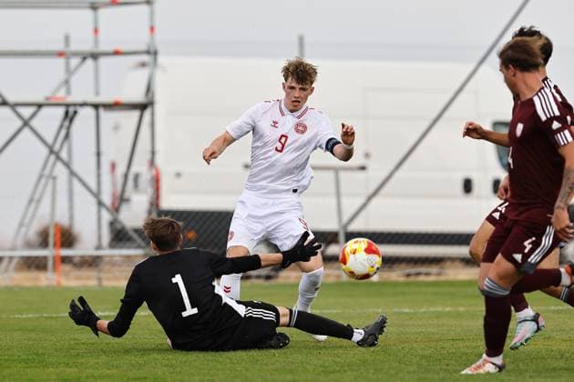 Mikkel Bro Hansen (DEN), OCTOBER 8, 2025 - Football Soccer : UEFA Under-17 Championship qualifying round group 4 match between U17, U 17 Latvia - U17 Denmark at the Ciudad Deportiva Los Angeles de San Rafael in Los Angeles de San Rafael, Spain. Noxthirdxpartyxsales  aflo_306342692