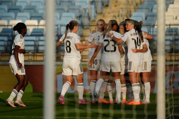 Real Madrid CF v AS Roma - UEFA Women s Champions League 2025 26 League Phase MD1 Alba Redondo forward of Real Madrid and Spain celebrates after scoring his sides first goal during the UEFA Women s Champions League 2025 26 league phase match between Real Madrid CF and AS Roma at Estadio Alfredo Diestefano on October 8, 2025 in Madrid, Spain. Madrid Spain  Copyright: xJosexBretonx originalFilename:bretonhernandez-realmadr251008_np8Tk.jpg