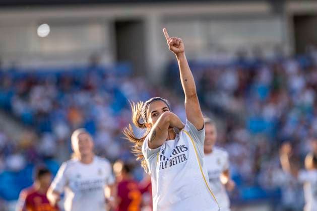 October 8, 2025, Madrid, Madrid, Spain: Celebrate the first goal of the game ALBA REDONDO of Real Madrid Femenino CF during the Women s Champions League match REAL MADRID FEMENINO - ASSOCIAZIONE SPORTIVA ROMA on October 8, 2025, Valdebebas, Madrid, Spain. Madrid Spain - ZUMAc312 20251008_zsp_c312_268 Copyright: xOscarxManuelxSanchezx