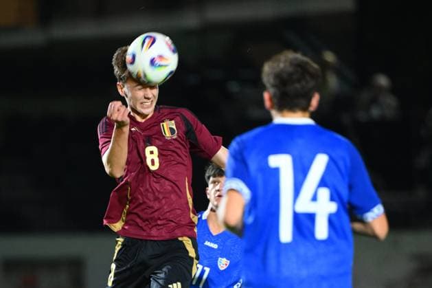 Belgium v Moldova - UEFA European Under-17 Championship Qualifying Round HASSELT, BELGIUM - OCTOBER 08 : Dierckx Xander midfielder of U17, U 17 Belgium during the UEFA European Under-17 Championship Estonia 2026 first qualifying round match group 5 between Belgium and Moldova on October 8, 2025 in Hasselt, Belgium, 08 10 2025 Hasselt Belgium  Copyright: xVincentxKalutx