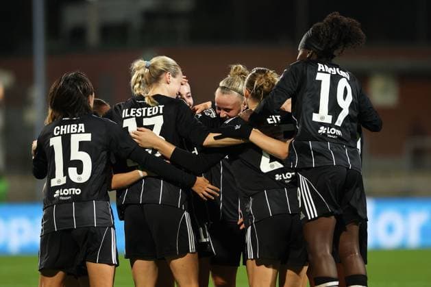 2025.10.03 xJFx zweite Qualifikationsrunde UEFA Women™s Europa Cup 2025 2026 Eintracht Frankfurt - 1. FC Slovacko v.l., Torjubel, Goal celebration, celebrate the goal um Nina Lührssen (Eintracht Frankfurt) (DFL DFB REGULATIONS PROHIBIT ANY USE OF PHOTOGRAPHS as IMAGE SEQUENCES and or QUASI-VIDEO) Copyright: JoaquimxFerreira