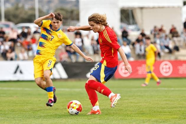 Michal Zuk (ESP), OCTOBER 8, 2025 - Football Soccer : UEFA Under-17 Championship qualifying round group 4 match between U17, U 17 Spain - U17 Andorra at the Ciudad Deportiva Los Angeles de San Rafael in Los Angeles de San Rafael, Spain. Noxthirdxpartyxsales  aflo_306357790