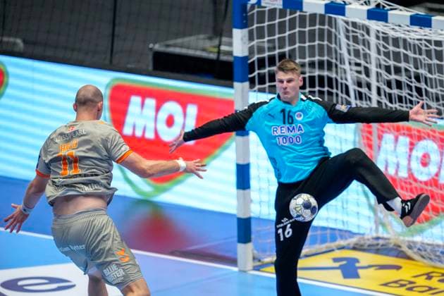 Handball, Champions League Kolstad Aalborg Trondheim 20251008 Kolstads Nicolai Neupart during the Champions League handball match between Kolstad and Aalborg in Trondheim Spektrum Photo Ole Martin Wold NTB Trondheim Norway EDITORIAL USE ONLY RESTRICTED USE FOR BETTING COMPANIES  Copyright: xOlexMartinxWoldx xNTBx