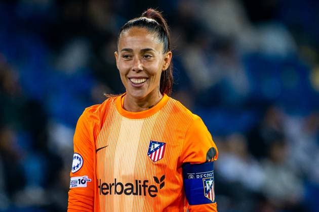 SOCCER - WCL, St.Poelten vs Atletico SANKT POELTEN,AUSTRIA,08.OCT.25 - SOCCER - UEFA Women s Champions League, SKN Sankt Poelten vs Atletico Madrid. Image shows the rejoicing of Lola Gallardo (Atletico).  GEPAxpictures xKevinxHackner