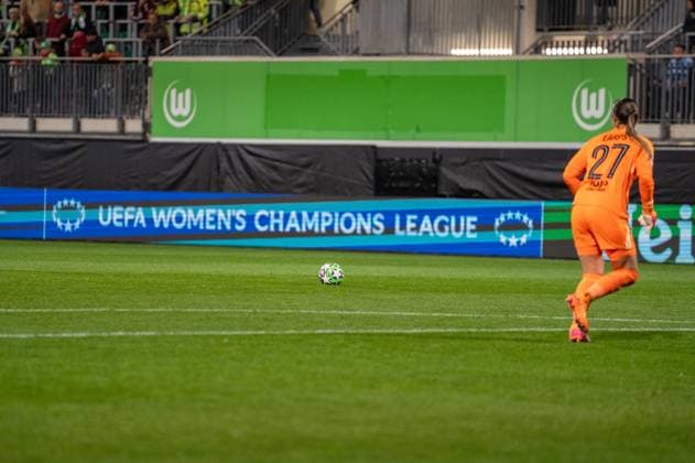 Deutschland, Fussball, UEFA, Women™s Champions League, 1. Spieltag 2025 2026, VfL Wolfsburg - Paris St. Germain am 08.10. in Wolfsburg (AOK-Stadion): Katarzyna Kiedrzynek (Paris Saint-Germain 1) Copyright: xSvenxHeidmannx
