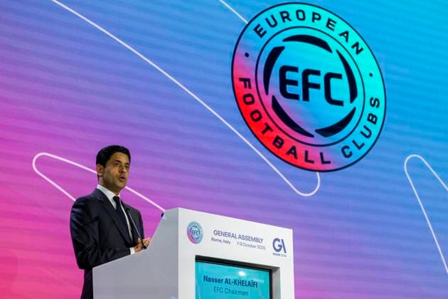 Nasser Al-Khelaifi EFC President during the 32nd European Football Clubs General Assembly in Rome at the Rome Cavalieri Waldorf Hotel. Italy - Thursday 09 October 2025. Sports.  Copyright: xFabrizioxCorradetti LaPressex
