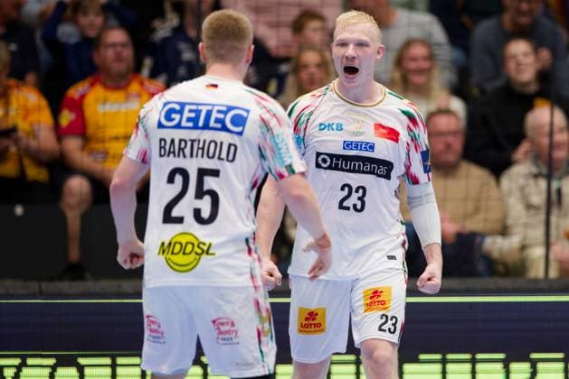 GOG v Magdeburg, EHF Champions League Handball, Svendborg, Denmark Svendborg, Denmark. 08th, October 2025. Magnus Saugstrup (23) of Magdeburg seen during the EHF Champions League match between GOG and Magdeburg at Arena Svendborg in Svendborg. Denmark, Svendborg  Copyright: xGonzalesxPhoto LauxNielsenx