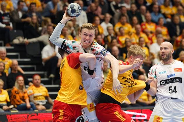 GOG v Magdeburg, EHF Champions League Handball, Svendborg, Denmark Svendborg, Denmark. 08th, October 2025. Gisli Thorgeir Kristjansson (10) of Magdeburg seen during the EHF Champions League match between GOG and Magdeburg at Arena Svendborg in Svendborg. Denmark, Svendborg  Copyright: xGonzalesxPhoto LauxNielsenx