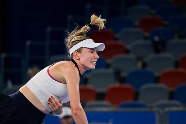 WUHAN, CHINA - OCTOBER 09: Ekaterina Alexandrova returns a shot in the Women s Singles Round of 16 match against Jessica Pegula of United States on day 6 of 2025 Wuhan Open at Optics Valley International Tennis Center on October 9, 2025 in Wuhan, Hubei Province of China.  Copyright: xVCGx 111596103441