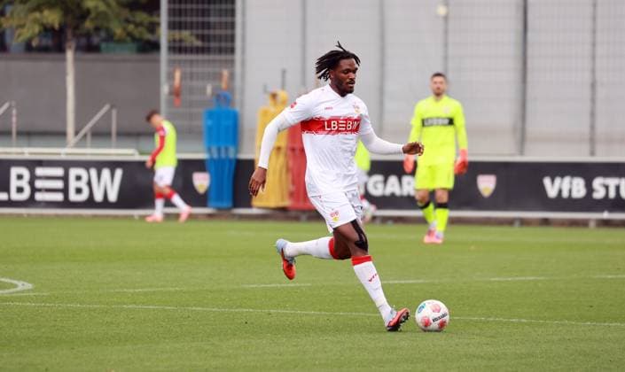 09.10.25 VfB Stuttgart - SV Elversberg Deutschland, Stuttgart, 09.10.2025, Fussball, Bundesliga, Testspiel, VfB Stuttgart - SV Elversberg: Dan-Axel Zagadou (VfB Stuttgart).