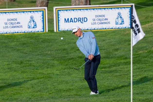 October 9, 2025, Madrid, Madrid, Spain: JASON SCRIVENER, third shot on hole 1 during the matchday of the Open de EspaoÂ±a presented by Madrid, held at the Club de Campo Villa de Madrid on October 9, 2025, in Madrid, Spain. Madrid Spain - ZUMAc312 20251009_zsp_c312_084 Copyright: xOscarxManuelxSanchezx