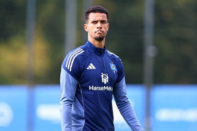 9 Robert Glatzel (Hamburger SV) Fußball I Herren I Training I Saison 2025-2026 I Hamburger SV I 09.10.2025 I Trainingsplätze Volksparkstadion