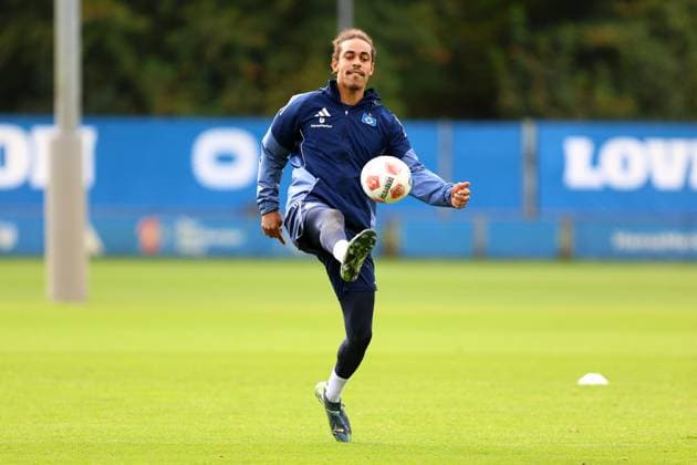 15 Yussuf Poulsen (Hamburger SV) Fußball I Herren I Training I Saison 2025-2026 I Hamburger SV I 09.10.2025 I Trainingsplätze Volksparkstadion