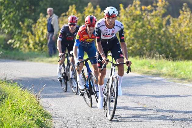 Gran Piemonte 2025 Gran Piemonte 2025 - Dogliani - Acqui Terme 179 km - 09 10 2025 - Isaac Del Toro (MEX - UAE Team Emirates - XRG) - Bauke Mollea (NED - Lidl - Trek) - Marc Hirschi (SUI Tudor Pro Cycling Team) - photo Ivan Benedetto SprintCyclingAgency 2025 Acqui Terme Italy  Copyright: xIvanxBenedettox xSprintcyclingagencyx