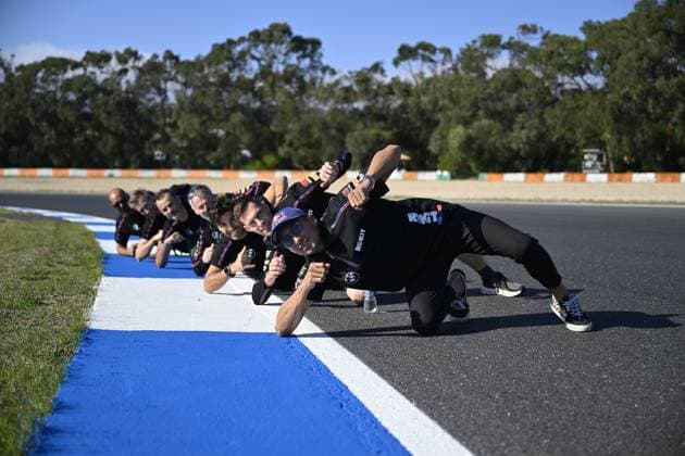 Ahead of Estoril round of Superbike World Championship, WM, Weltmeisterschaft in Portugal CARCAIS, PORTUGAL - OCTOBER 9: Toprak Razgatlioglu (front) of Rokit BMW Motorrad, technical team manager Phil Marron, and other team members walk the track as part of their final preparations ahead of the 11th round of the 2025 Superbike World Championship race which will take place at the 4.182-kilometer Estoril Circuit in Cascais, Portugal on October 9, 2025. Burak Akbulut Anadolu Carcais Portugal. Editorial use only. Please get in touch for any other usage.  Copyright: x2025xAnadoluxBurakxAkbulutx