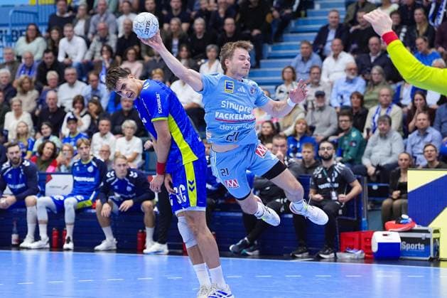 09.10.2025, xydrx, Handball, 1.HBL, VFL Gummersbach - HC Erlangen, Schwalbe-Arena: Christopher Bissel (HC Erlangen 21) Nordrhein-Westfahlen Deutschland
