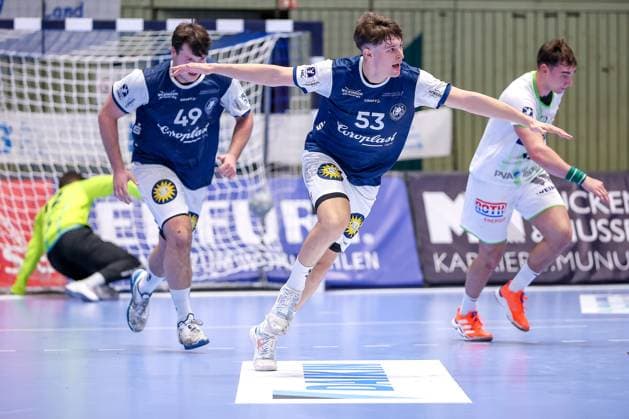 09.10.2025, Handball, HBL, Bergischer HC - HSG Wetzlar, Unihalle Wuppertal: Soeren Steinhaus (BHC 53) jubelnd nach dem Treffer Nordrhein-Westfalen Deutschland
