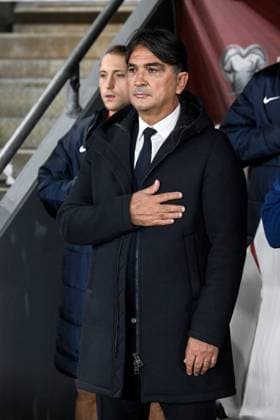 Czechia v Croatia - FIFA World Cup, WM, Weltmeisterschaft, Fussball 2026 Qualifier Head coach of Croatia Zlatko Dalic during national anthem prior to the FIFA World Cup 2026 qualifier match between Czechia and Croatia at Fortuna Arena on October 9, 2025 in Prague, Czech Republic.  MarkoxLukunic PIXSELL