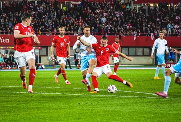 Fussball Österreich, FIFA WM Qualifikation Europa UEFA 2026, Spieltag 7 - ÖFB Österreich vs. San Marino - Ernst-Happel-Stadion (Wien, Österreich): Marcel Sabitzer (Österreich, 9) Copyright: xLukasxBierederx