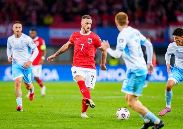 SOCCER - FIFA WC quali, AUT vs SMR VIENNA,AUSTRIA,09.OCT.25 - SOCCER - FIFA World Cup, WM, Weltmeisterschaft, Fussball 2026, European Qualifiers, group stage, OEFB international match, Länderspiel, Nationalmannschaft Austria vs San Marino. Image shows Marko Arnautovic (AUT). GEPAxpictures xEdgarxEisner