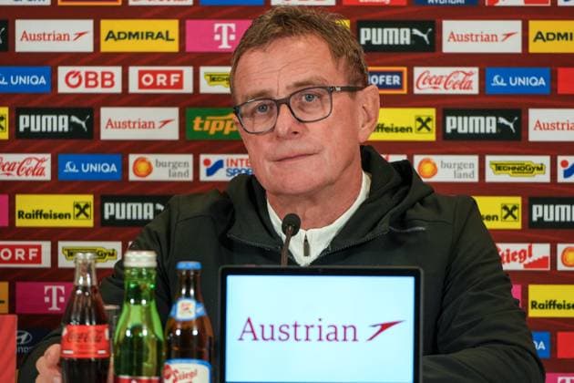Fussball Österreich, FIFA WM Qualifikation Europa UEFA 2026, Spieltag 7 - ÖFB Österreich vs. San Marino - Ernst-Happel-Stadion (Wien, Österreich): Ralf Rangnick (Österreich, Trainer) bei der Pressekonferenz nach dem Spiel Copyright: xLukasxBierederx