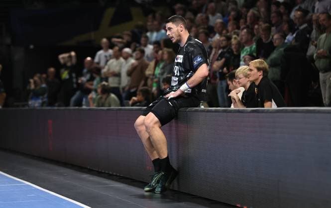 Mijajlo Marsenic Einzelbild Freisteller Aktion Handball CL Championsleague Champions League Herren 4. Spieltag Saison 2025 2026 09.10.2025 Füchse Berlin vs. Dinamo Bukarest in der Max Schmeling Halle