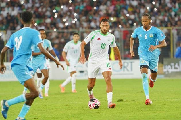World Cup Qualifiers - Algeria v Somalia Youcef Belaïli of the Algerian national soccer team during Algeria v Somalia compete for a World Cup qualifying match at Miloud Hadefi Stadium in Bir El Djir. Bir El Djir, Algérie, October 9, 2025. Photo by Hamza Bouhara ABACAPRESS.COM Oran Algeria  Copyright: xBouharaxHamza ABACAx