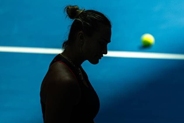 (251010) -- WUHAN, Oct. 10, 2025 -- Aryna Sabalenka reacts during the women s singles quarterfinal match between Elena Rybakina of Kazakhstan and Aryna Sabalenka of Belarus at the 2025 Wuhan Open tennis tournament in Wuhan, central China s Hubei Province, Oct. 10, 2025. ) (SP)CHINA-WUHAN-TENNIS-WUHAN OPEN-WOMEN S SINGLES (CN) XiaoxYijiu 