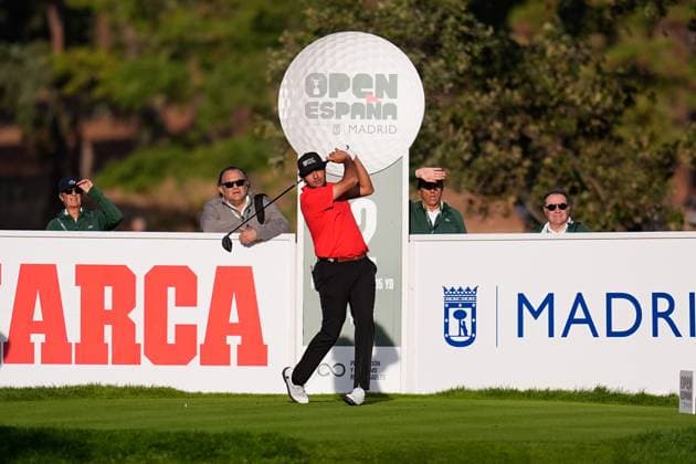 October 10, 2025, Madrid, Madrid, Spain: Eugenio Chacarra of Spain during the Open de EspaoÂ±a presented by Madrid, R2, golf tournament of DP World Tour at Club de Campo Villa de Madrid on October 10, 2025, in Madrid, Spain. Madrid Spain - ZUMAa181 20251010_zaa_a181_050 Copyright: xDennisxAgyemanx