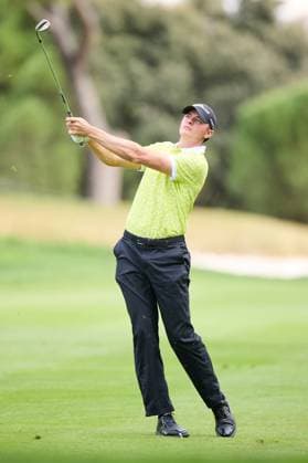 Open de Espa–a presented by Madrid 2025 - Day Two Jannik De Bruyn of Germany plays a shoot during the Open de Espa–a presented by Madrid 2025 at Club de Campo Villa de Madrid on October 10, 2025, in Madrid, Spain. Madrid Club de Campo Villa de Madrid Madrid Spain RL_OpESP_DPWT_000344 Copyright: xRicardoxLarreinax