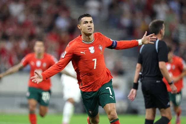 CRITIANO RONALDO, Portogallo, Qualificazioni Mondiali, World Cup Qualifying, 2025-26, Hungary vs Portugal 2-3, 09-09-2025, Esultanza, Celebration, Jubel, Close up QUALIFICAZIONI MONDIALI 2026 UNGHERIA-PORTOGALLO 2-3