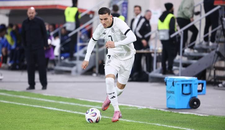 Deutschland - Griechenland U21, U 21 EM Qualifikation Jena, 10.10.2025, Ernst-Abbe-Sportfeld, Fußball, Länderspiel , U 21 Junioren EM-Qualifikation , Deutschland vs. Griechenland , Im Bild: Said El Mala ( 7, Deutschland). , Nur für journalistische Zwecke! For editorial use only! DFB UEFA regulations prohibit any use of photographs as image sequences and or quasi-video. ,