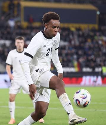Deutschland - Griechenland U21, U 21 EM Qualifikation Jena, 10.10.2025, Ernst-Abbe-Sportfeld, Fußball, Länderspiel , U 21 Junioren EM-Qualifikation , Deutschland vs. Griechenland , Im Bild: Forzan Assan Ouedraogo ( 21, Deutschland). , Nur für journalistische Zwecke! For editorial use only! DFB UEFA regulations prohibit any use of photographs as image sequences and or quasi-video. ,