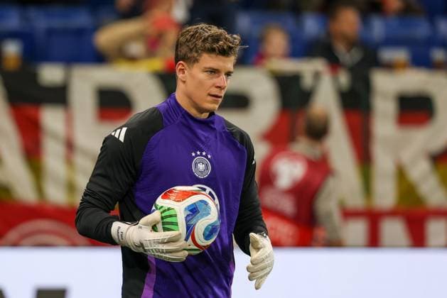 warm up, Finn Dahmen 21 (Deutschland), Deutschland vs. Luxemburg, Fussball, WM-Qualifikation, 10.10.2025 Sinsheim Baden-Wuerttemberg Deutschland