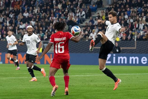 v.li. Leandro Barreiro (Luxemburg, 16), Leon Goretzka (Deutschland, 08) GER, Deutschland vs. Luxemburg, Fussball, Herren, WM-Qualifikation Europa, 7. Spieltag, Spielzeit 2025 2026, 10.10.2025, GER, Deutschland vs. Luxemburg, Fussball, Herren, WM-Qualifikation Europa, 7. Spieltag, Spielzeit 2025 2026, 10.10.2025 Sinsheim Copyright: xEibner-Pressefoto WolfgangxFrankx EP_WFK