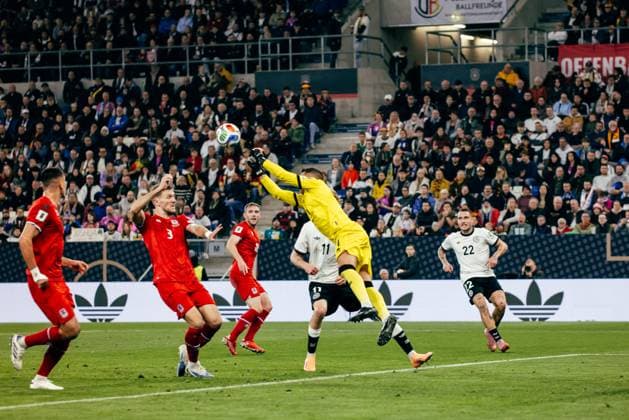 Sinsheim, Germany, October 10th 2025 Anthony Moris ( 1 - Luxembourg) save during the UEFA European Qualifiers match between Germany vs. Luxemburg at PreZero Arena, in Sinsheim, Germany. (Gabor Baumgarten SPP) Copyright: xGaborxBaumgartenx xSPPx Sportspressphoto_SPR40768