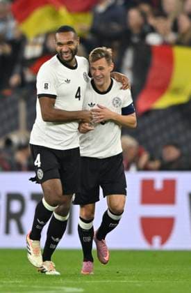 TOR zum 4:0 Joshua Kimmich GER (06) Torjubel Jonathan Tah GER (04) DFB Laenderspiel Deutschland GER vs Luxemburg LUX WM Qualifikation European Qualifiers 10.10.2025 DFL REGULATIONS PROHIBIT ANY USE OF PHOTOGRAPHS AS IMAGE SEQUENCES AND OR QUASI-VIDEO DFB Laenderspiel Deutschland GER vs Luxemburg LUX