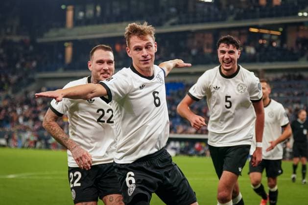 Fussball: FIFA WM Qualifikation Europa 2025 26, 7. Spieltag - Deutschland vs Luxemburg - PreZero-Arena (Sinsheim): Tor und Torjubel zum 4:0 durch Joshua Kimmich (Deutschland, 6) Freude, Emotionen, Jubel Sinsheim Baden-Württemberg Deutschland Copyright: xJOERANxSTEINSIEKx