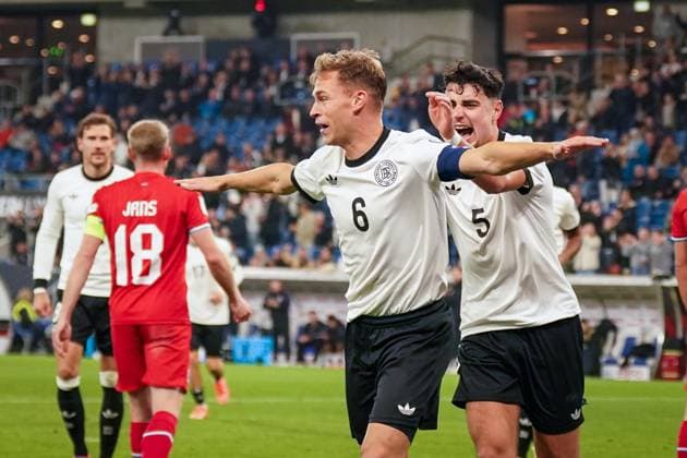Fussball: FIFA WM Qualifikation Europa 2025 26, 7. Spieltag - Deutschland vs Luxemburg - PreZero-Arena (Sinsheim): Tor und Torjubel zum 4:0 durch Joshua Kimmich (Deutschland, 6) Freude, Emotionen, Jubel Sinsheim Baden-Württemberg Deutschland Copyright: xJOERANxSTEINSIEKx