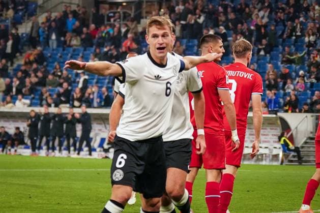 Fussball: FIFA WM Qualifikation Europa 2025 26, 7. Spieltag - Deutschland vs Luxemburg - PreZero-Arena (Sinsheim): Tor und Torjubel zum 4:0 durch Joshua Kimmich (Deutschland, 6) Freude, Emotionen, Jubel Sinsheim Baden-Württemberg Deutschland Copyright: xJOERANxSTEINSIEKx