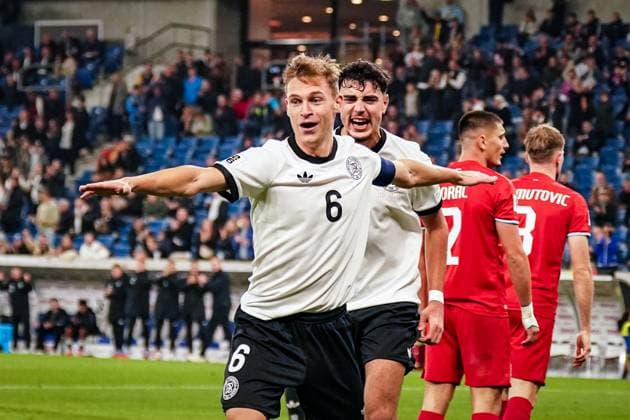 Fussball: FIFA WM Qualifikation Europa 2025 26, 7. Spieltag - Deutschland vs Luxemburg - PreZero-Arena (Sinsheim): Tor und Torjubel zum 4:0 durch Joshua Kimmich (Deutschland, 6) Freude, Emotionen, Jubel Sinsheim Baden-Württemberg Deutschland Copyright: xJOERANxSTEINSIEKx