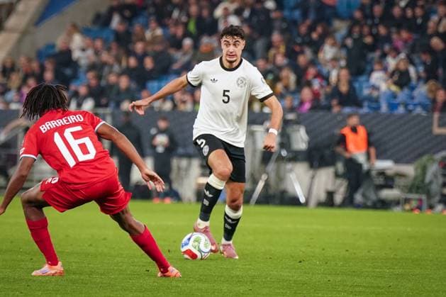 Fussball: FIFA WM Qualifikation Europa 2025 26, 7. Spieltag - Deutschland vs Luxemburg - PreZero-Arena (Sinsheim): Aleksandar Pavlovic (Deutschland, 5) Sinsheim Baden-Württemberg Deutschland Copyright: xJOERANxSTEINSIEKx
