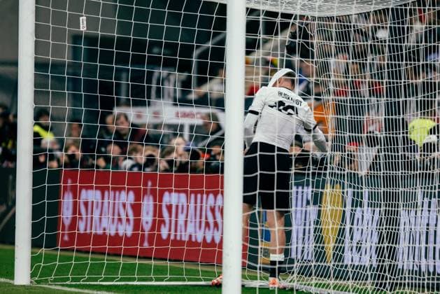 Sinsheim, Germany, October 10th 2025 Jonathan Burkardt ( 17 - Germany) after missed chance during the UEFA European Qualifiers match between Germany vs. Luxemburg at PreZero Arena, in Sinsheim, Germany. (Gabor Baumgarten SPP) Copyright: xGaborxBaumgartenx xSPPx Sportspressphoto_SPR40812
